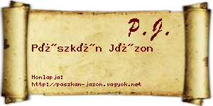 Pászkán Jázon névjegykártya